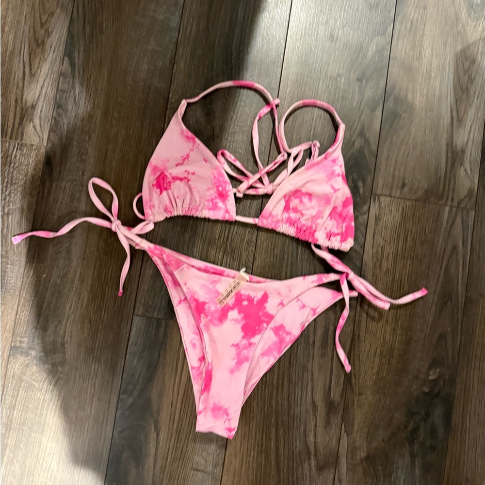 Zaful Pink Tie-Dye Bikini